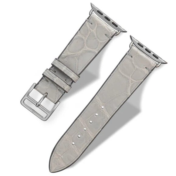 Handcrafted Alligator Leather Strap – Unisex Style Gainsboro Color main image 4